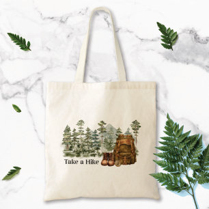 Wandelen naar berg buiten natuur tote bag