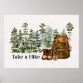 Wandelen naar Mountain Outdoor Quote Poster (Voorkant)