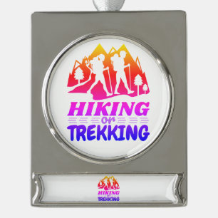 Wandelen of Trekken Verzilverd Banner Ornament