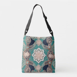 Wandelen op groene AI kunst Crossbody Tas