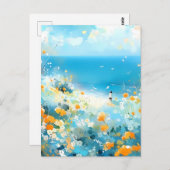 Wandelen op het strand briefkaart (Voorkant / Achterkant)