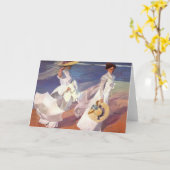 Wandelen op het strand Wenskaart Kaart (Gele Bloem)