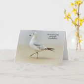 Wandelen op het strand Zee Vogelbijbel Verse Art N Kaart (Gele Bloem)