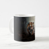 Wandelen Oude zwarte en oranje tijger surrealistis Koffiemok (Voorkant links)