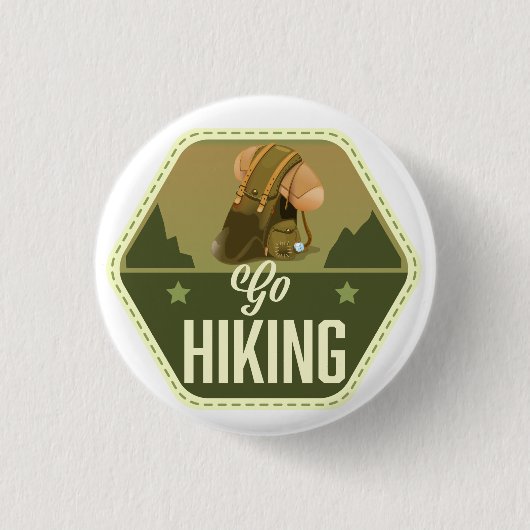Wandelen Patch Ronde Button 3,2 Cm (Voorkant)