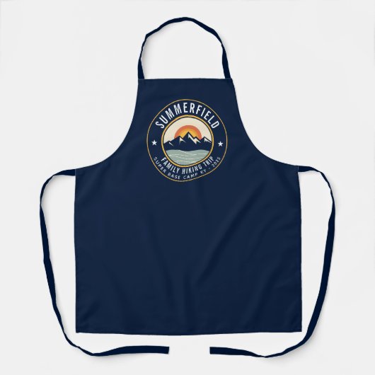 Wandelen Retro Sunset Mountains Custom Matching Schort (Voorkant)