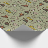 Wandelen Trekking Backpacken Patroon Cadeaupapier (Hoek)