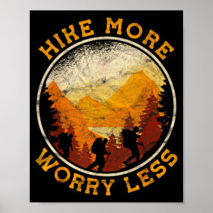 Wandelen trekking hike meer zorgen minder poster