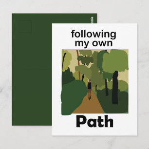 Wandelen Volg Mijn Eigen Pad Reisverlangen Briefkaart