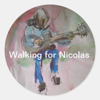 wandelen voor Nicolas voor Cystic Fibrosis Ronde Sticker
