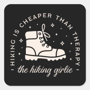 Wandelen wandelaar wandelpad liefhebbers meisje gr vierkante sticker