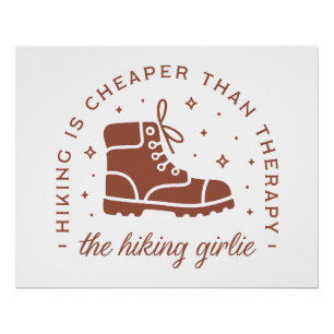 Wandelen wandelschoenen girly retro bruin esthetie perfect poster