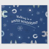 Wandelend in een winter wonderland inpakpapier (Vlak)