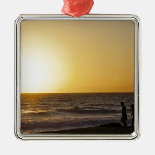 Wandelend op Sunset Metalen Ornament (Voorkant)