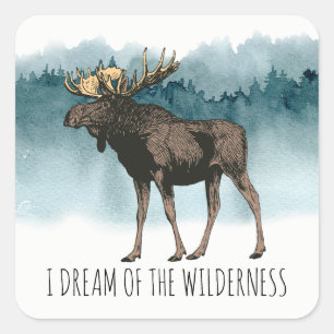 Wandelende Beer Dream of the Wilderness Square Sti Vierkante Sticker