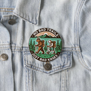 Wandelende beren met rugzakken geen slechte paden ronde button 7,6 cm