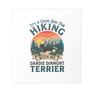 Wandelende Dandie Dinmont Terrier Hond Bergen Zons Notitieblok