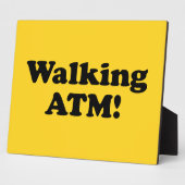 Wandelende geldautomaat. fotoplaat (Zijkant)