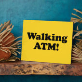 Wandelende geldautomaat. fotoplaat (Zijkant)