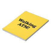 Wandelende geldautomaat. notitieblok (Gedraaid)