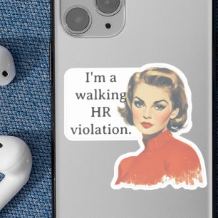 Wandelende HR-schending Retro Huisvrouw Sticker