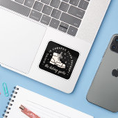 Wandelende wandelaar meisje grappige citaten hekse sticker (Laptop met iPhone)