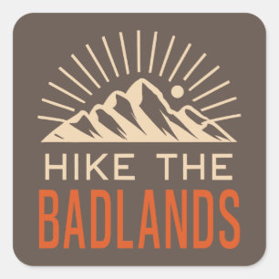 Wandeling de Badlands Sunburst Vierkante Sticker