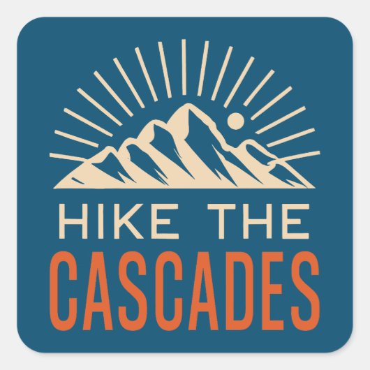 Wandeling De Cascades Sunburst Vierkante Sticker (Voorkant)
