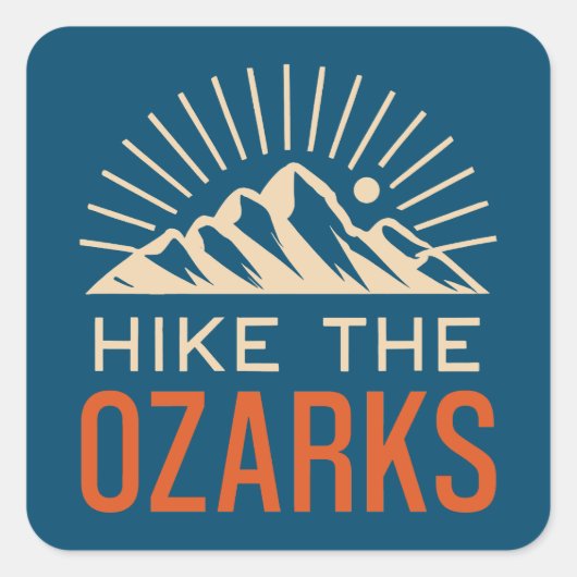Wandeling De Ozarks Sunburst Vierkante Sticker (Voorkant)