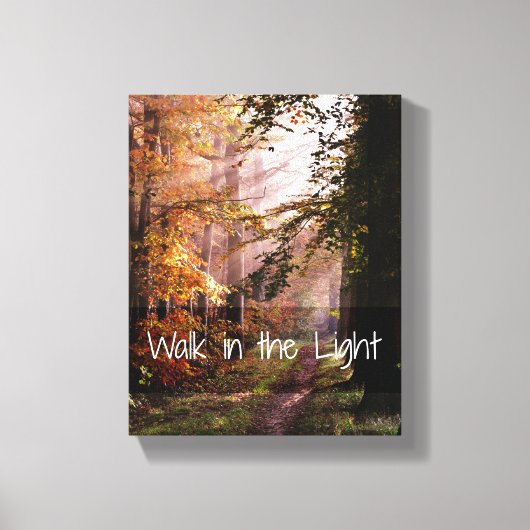 Wandeling in de Lichte Bijbel Verse Canvas Afdruk (Voorkant)