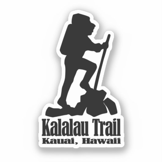 Wandeling - Kalalau Trail - Kauai, Hawaï - Sticker (Voorkant)