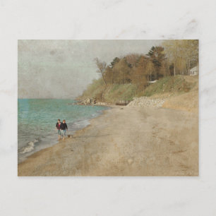 wandeling op het strand Briefkaart