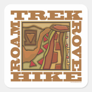 Wandeling, Trek Vierkante Sticker