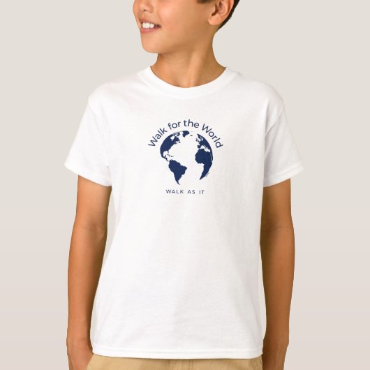 Wandeling voor de wereld T-shirt - Boys White (Voorkant)