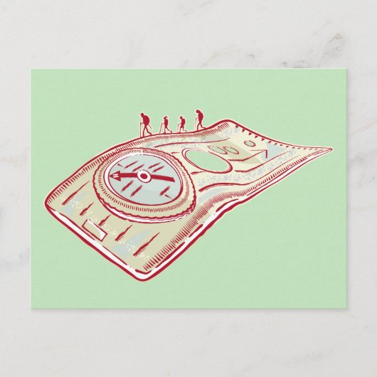 Wandelkompas Briefkaart (Voorkant)