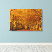 Wandelpad door herfst bos canvas (Insitu (Houten vloer))