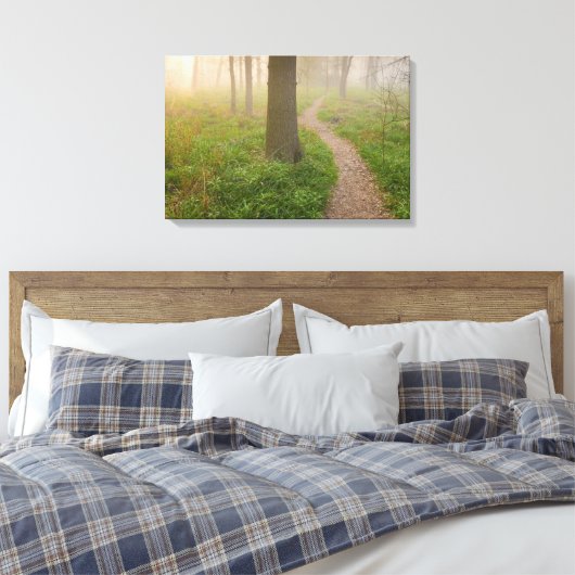 Wandelpad leidt naar een boscanvas canvas afdruk (Insitu (Slaapkamer))