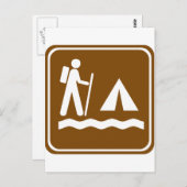 Wandelpad met Lakeside Camping Highway Sign Briefkaart (Voorkant / Achterkant)
