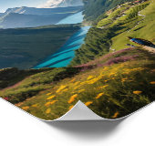 Wandelpad naar sereniteit - Schilderachtig bergzon Poster (Hoek)