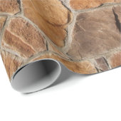 Wandelpapier met tan Stone Wall Cadeaupapier (Rol Hoek)