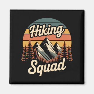 Wandelsquad Retro Berg Kamperen Wandeltocht Magneet