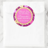 Wandelwagen Chic (Girly) Baby shower Ronde Sticker (Tas)