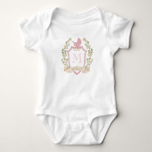 Wandelwagen Crest Monogram Roze Baby Shower Romper