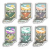 Wander Indiana Vinyl Sticker Sheet (Voorkant)