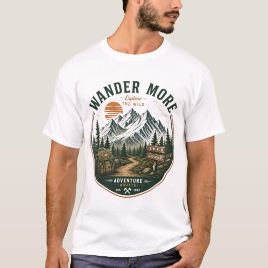 Wander More Adventure T-shirt (Voorkant)