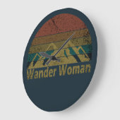 Wander vrouw wandelen camping grote klok (Hoek)