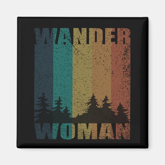Wander vrouw wandelen camping magneet (Voorkant)