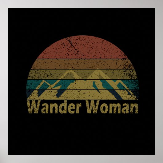 Wander vrouw wandelen camping poster (Voorkant)