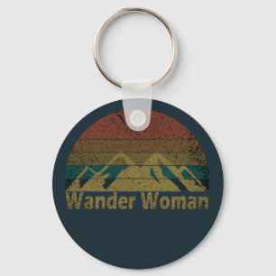 Wander vrouw wandelen camping  sleutelhanger