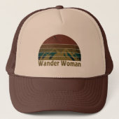 Wander vrouw wandelen camping  trucker pet (Voorkant)